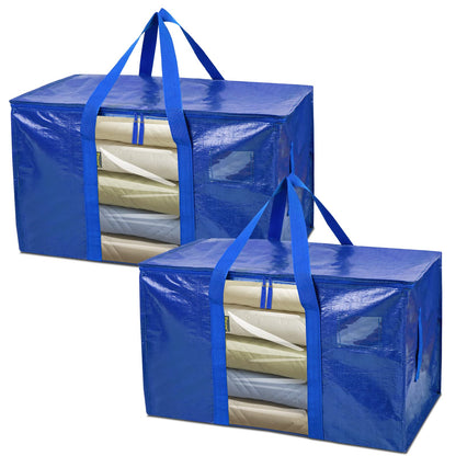 Clear Oversized Storage Bags with Reinforced Handles for Moving