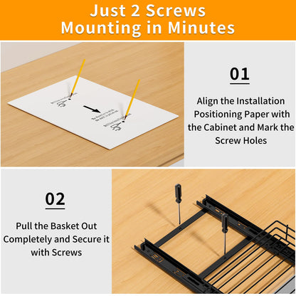 Pull Out Spice Rack Organizer, Adjustable Cabinet Storage Shelf