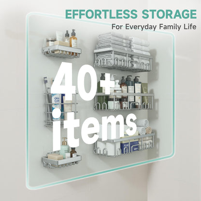 Wall Mounted Shower Caddy Set with Soap Dish and Holder