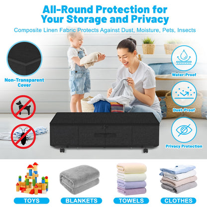 Under Bed Storage Bins with Wheels, Rolling Organizer Containers