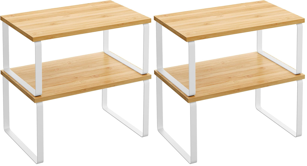 Cabinet Organizer Shelf Set, Expandable Kitchen Storage Rack