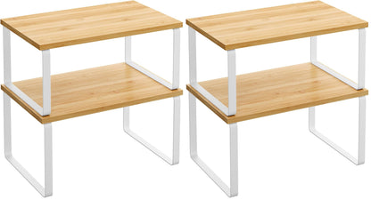 Cabinet Organizer Shelf Set, Expandable Kitchen Storage Rack