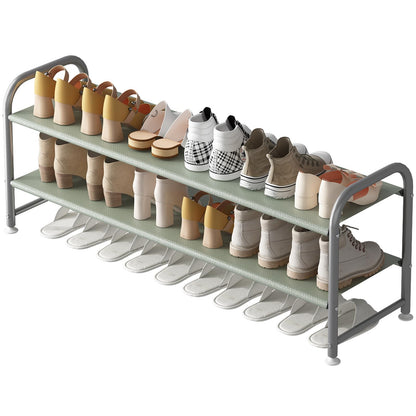 3 Tier Long Shoe Rack, Stackable Wide Storage Shelf