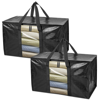 Clear Oversized Storage Bags with Reinforced Handles for Moving