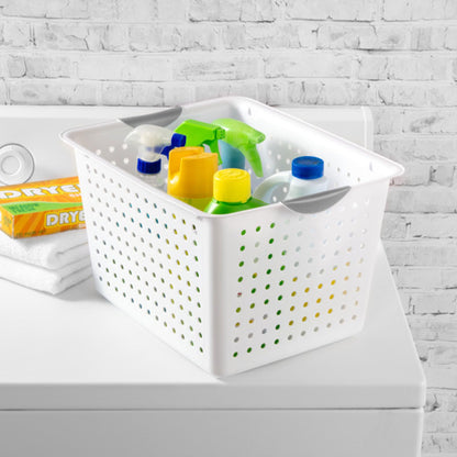 Open Plastic Storage Baskets, Classic Organizer Bins