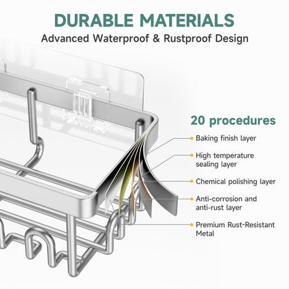 Wall Mounted Shower Caddy Set with Soap Dish and Holder