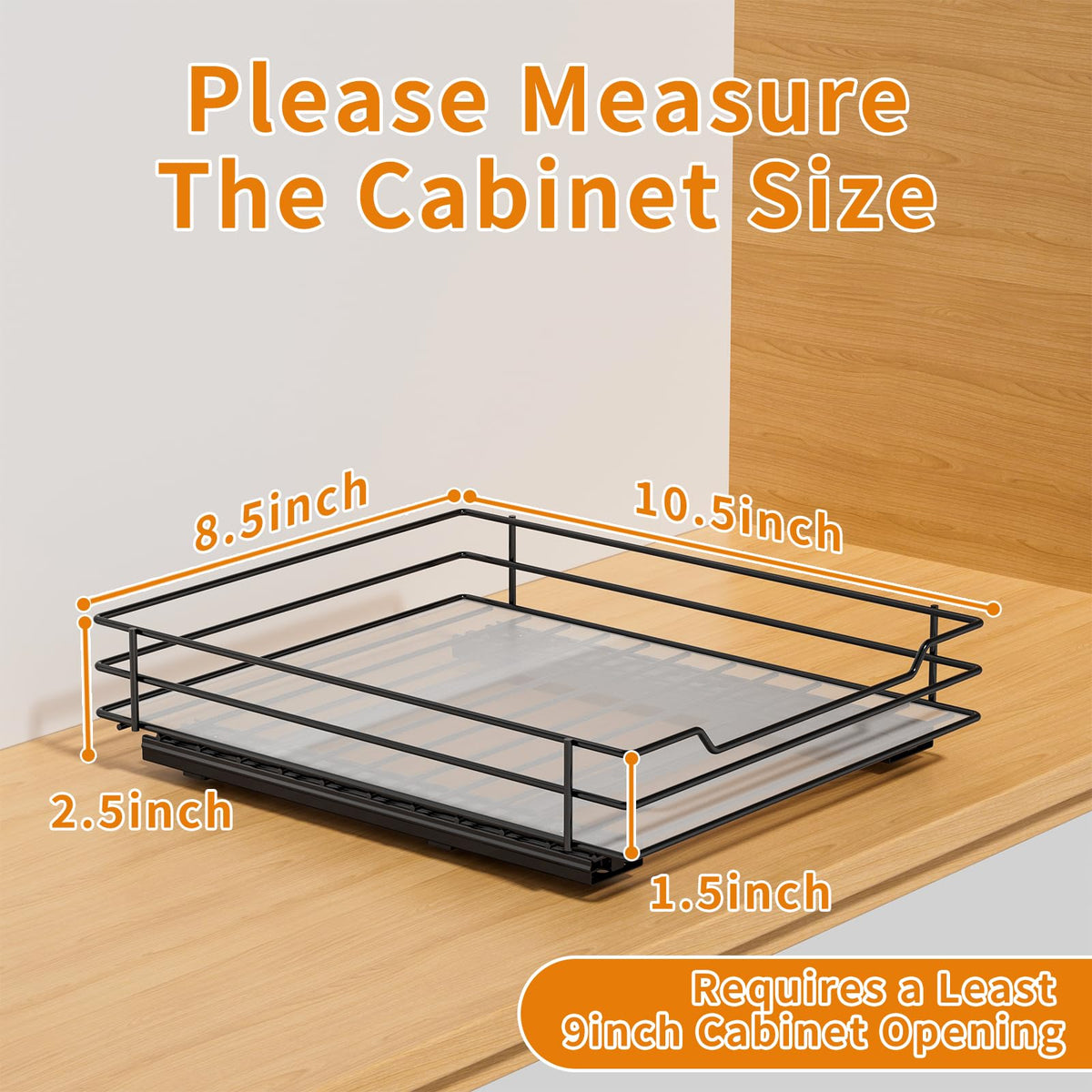 Pull Out Spice Rack Organizer, Adjustable Cabinet Storage Shelf