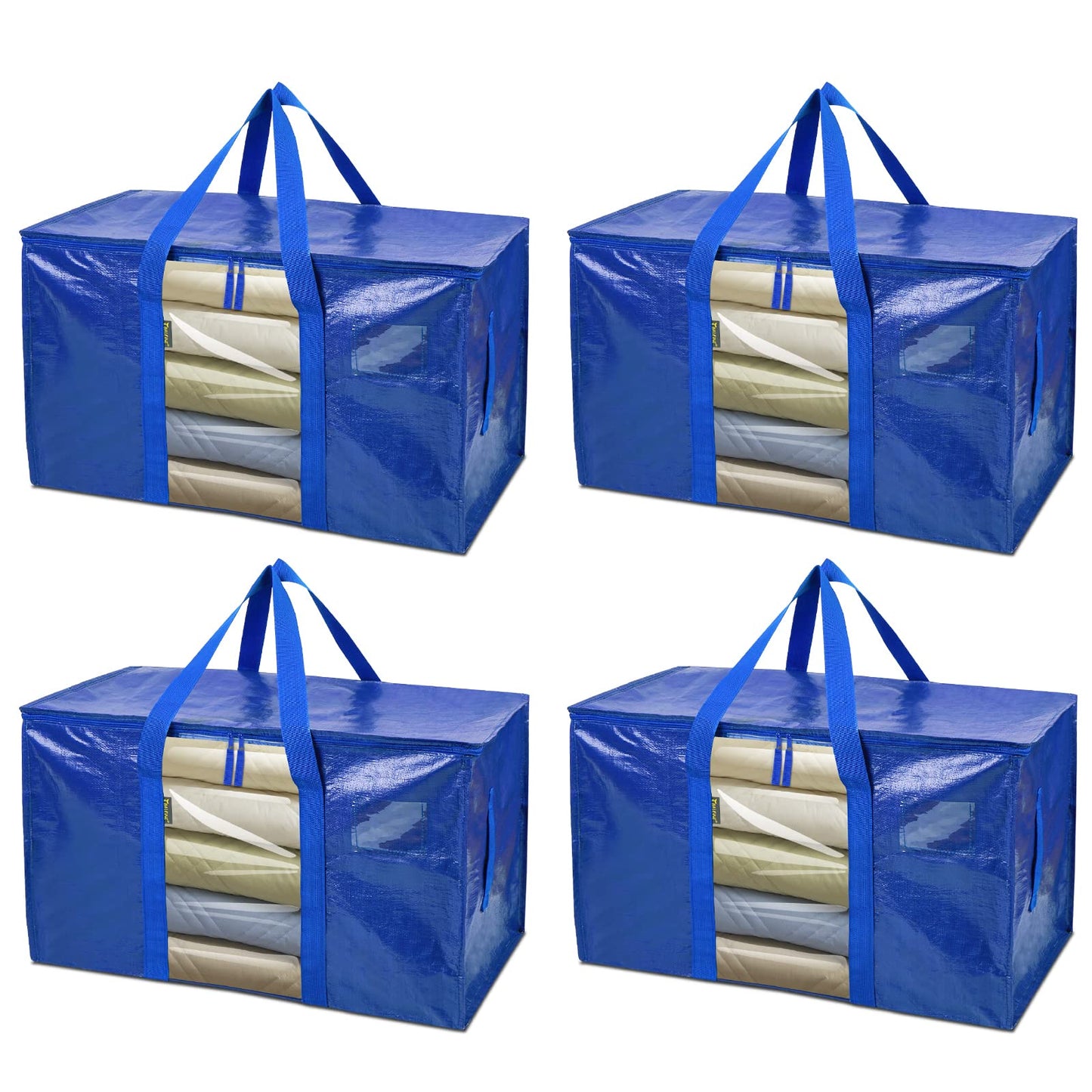 Clear Oversized Storage Bags with Reinforced Handles for Moving