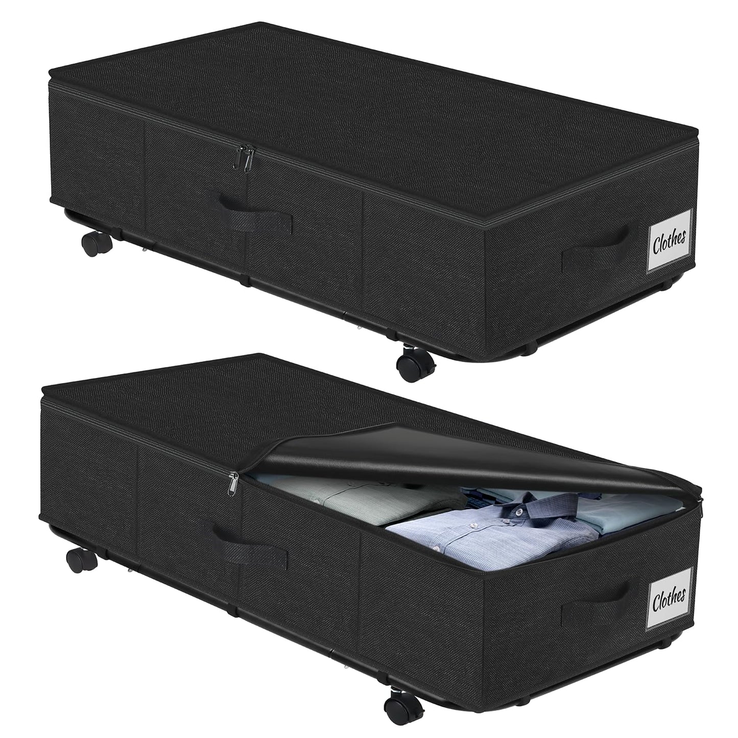 Under Bed Storage Bins with Wheels, Rolling Organizer Containers
