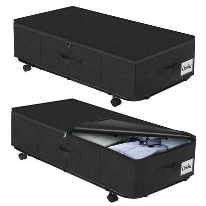 Under Bed Storage Bins with Wheels, Rolling Organizer Containers