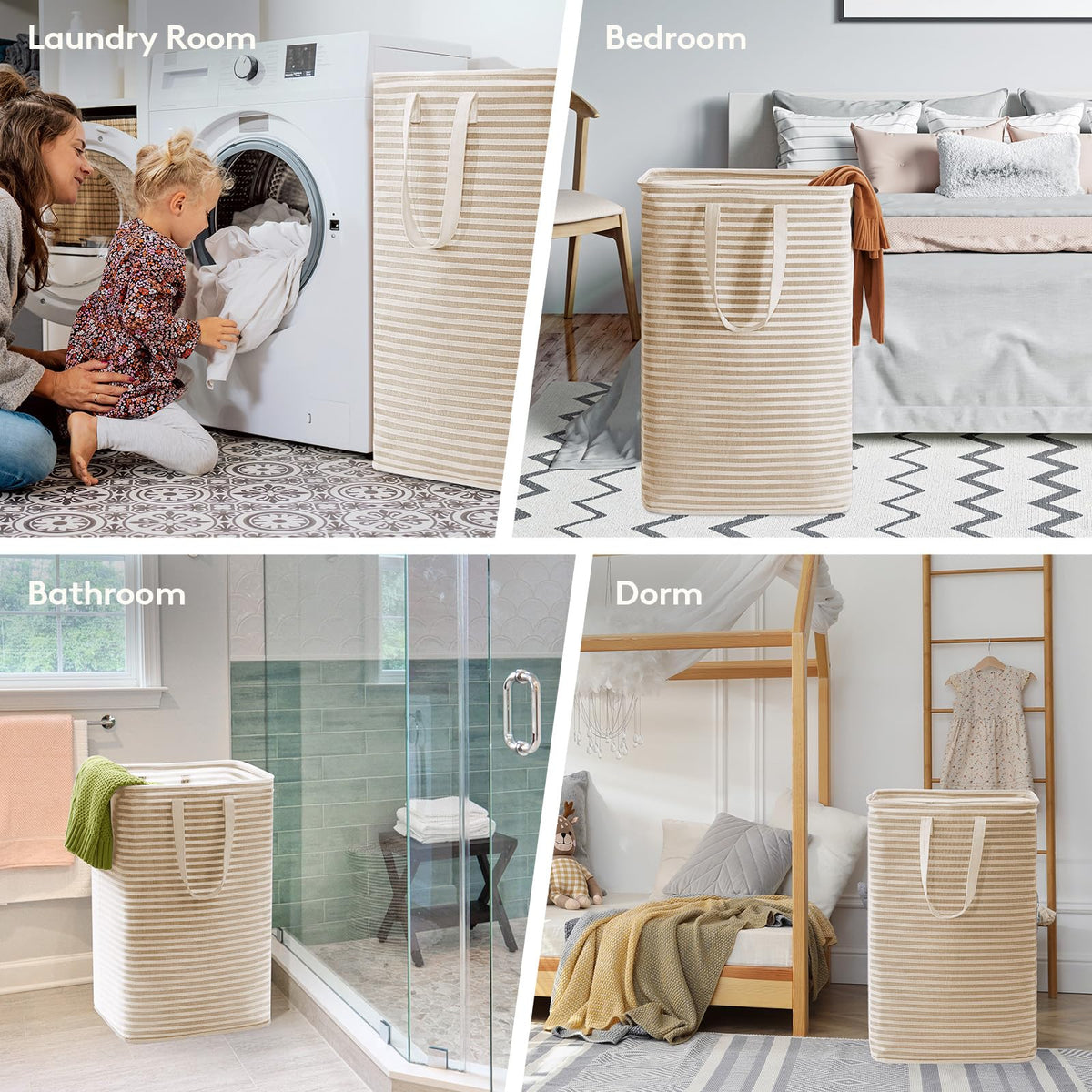 Collapsible Laundry Hamper, Waterproof Clothes Storage Basket