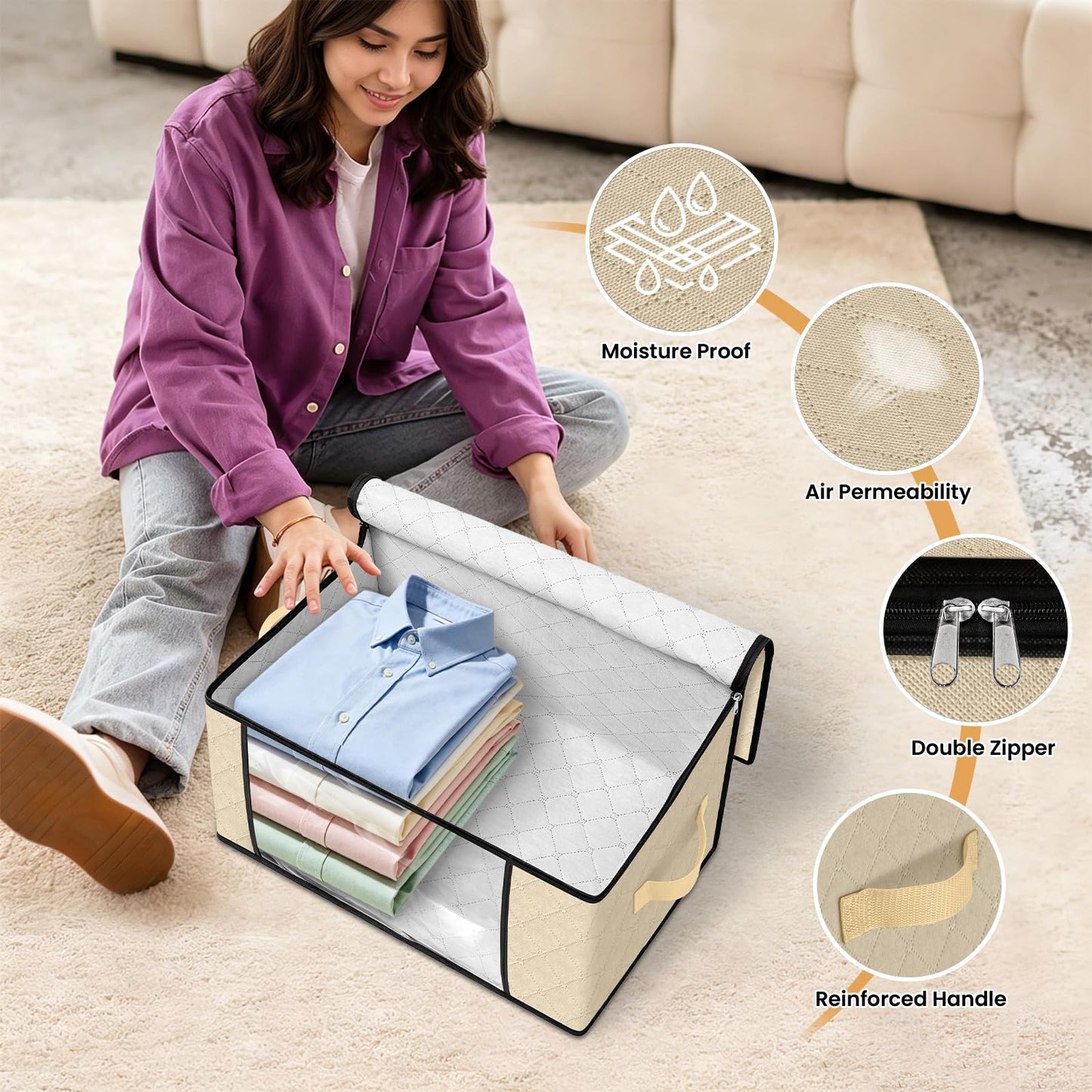 Foldable Clothes Storage Bags for Bedroom Organization