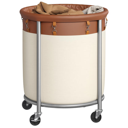 Laundry Basket with Wheels, Steel Frame Removable Bag