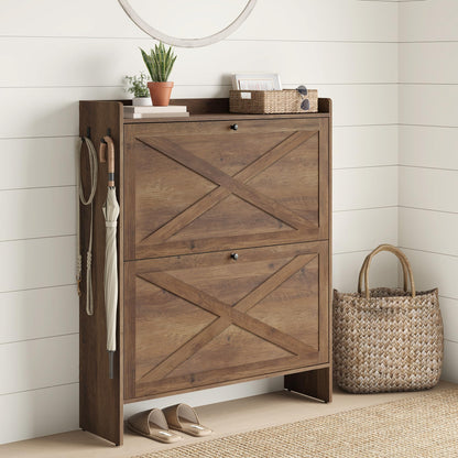 Shoe Storage Cabinet with Flip Drawers, Entryway Organizer
