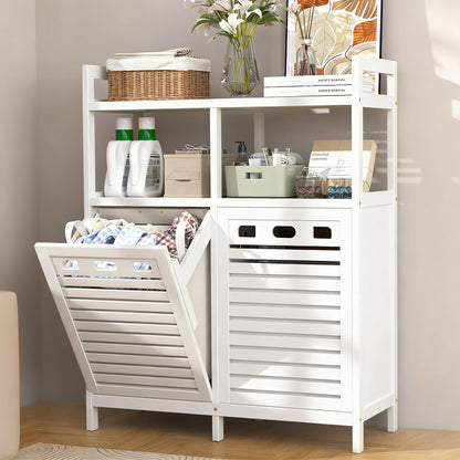 VASMIA Tilt Out Bamboo Laundry Hamper