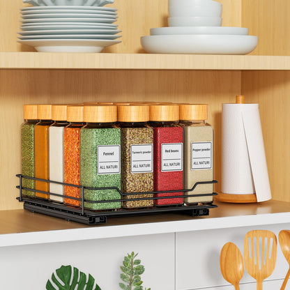 Pull Out Spice Rack Organizer, Adjustable Cabinet Storage Shelf