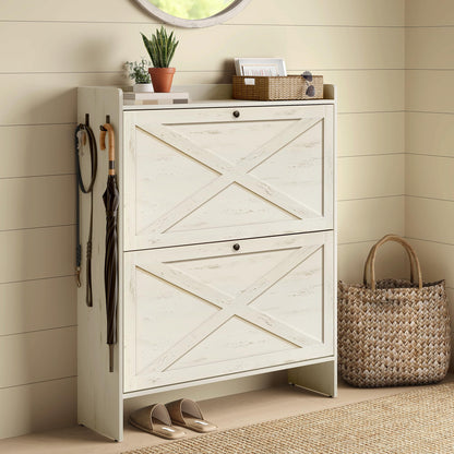 Shoe Storage Cabinet with Flip Drawers, Entryway Organizer