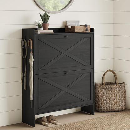 Shoe Storage Cabinet with Flip Drawers, Entryway Organizer