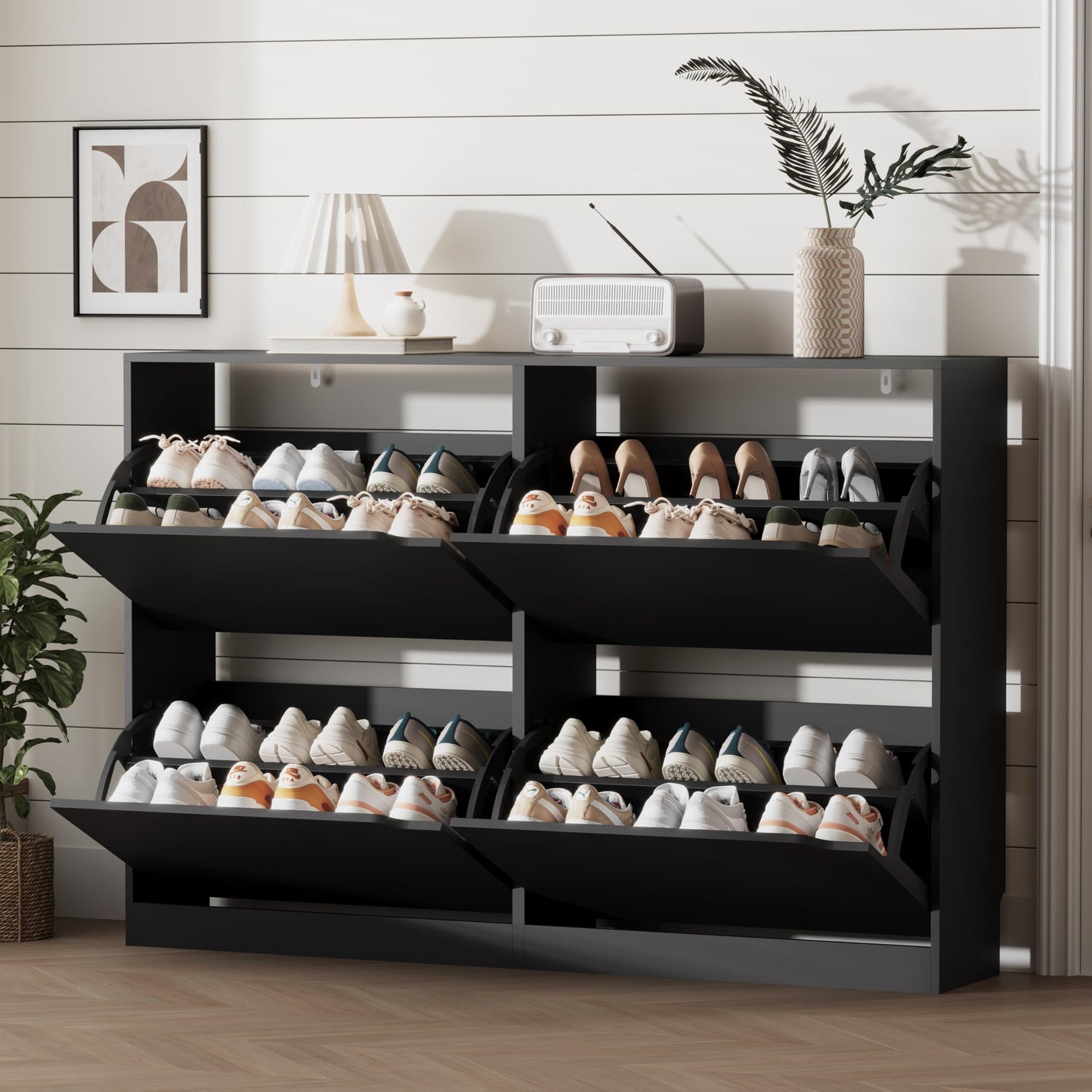 Shoe Storage Cabinet with Drawers, Entryway Organizer