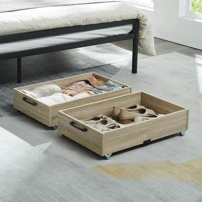 Under Bed Storage Drawers with Wheels, Rolling Organizer