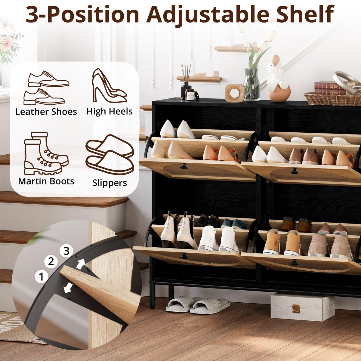 IRONCK Rattan Shoe Cabinet