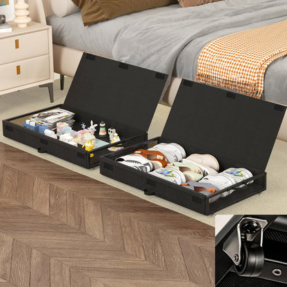 Under Bed Storage Containers with Wheels, Rolling Storage Drawers
