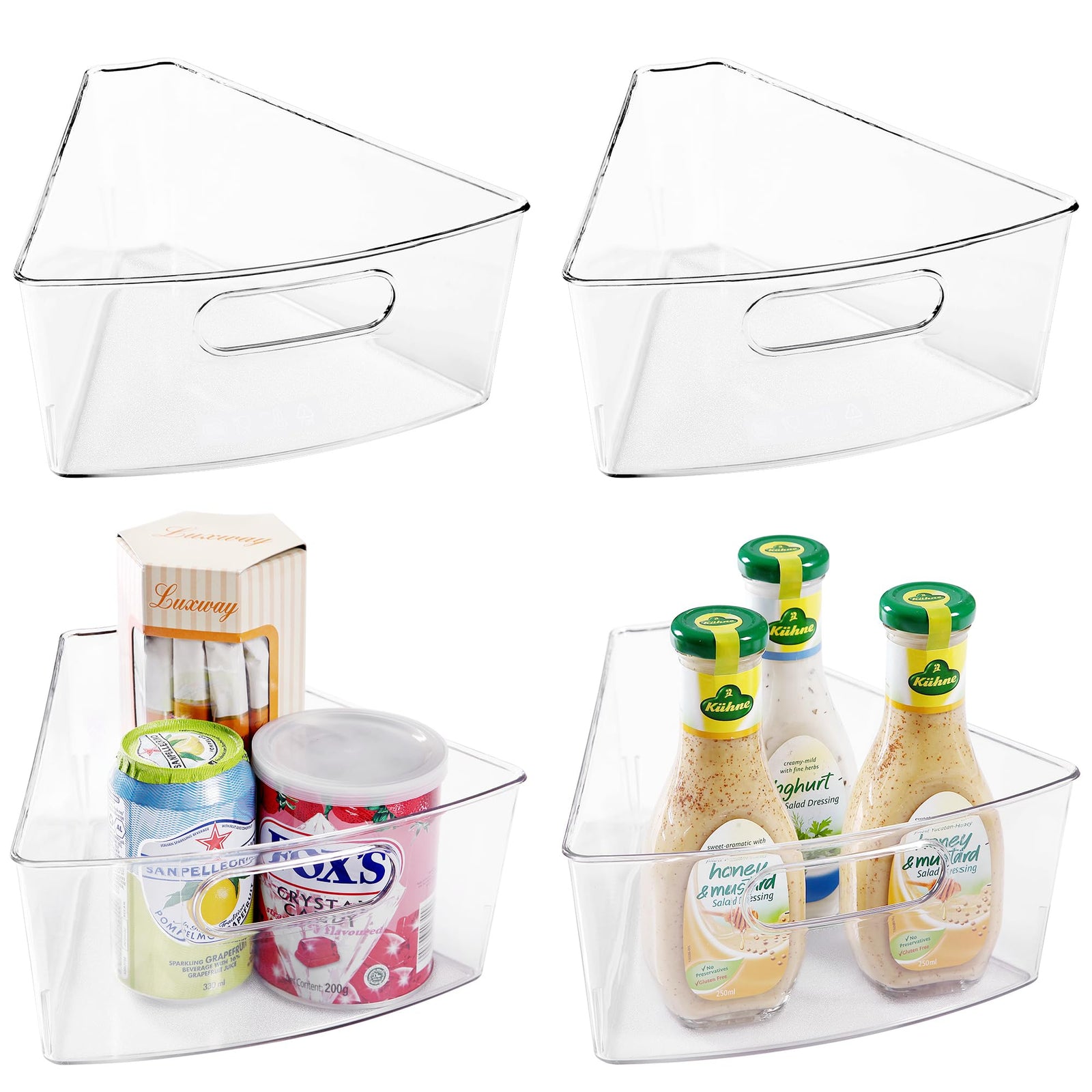 Oubonun Lazy Susan Organizers,Kitchen Storage Organizer Transparent Container Bins