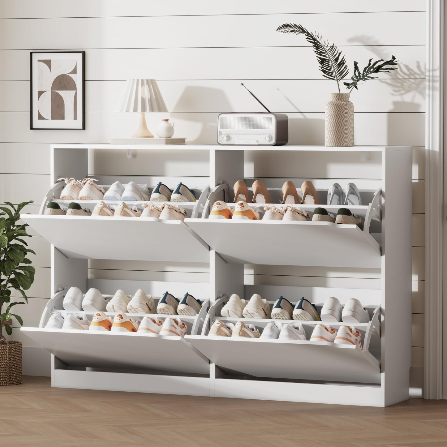 Shoe Storage Cabinet with Drawers, Entryway Organizer