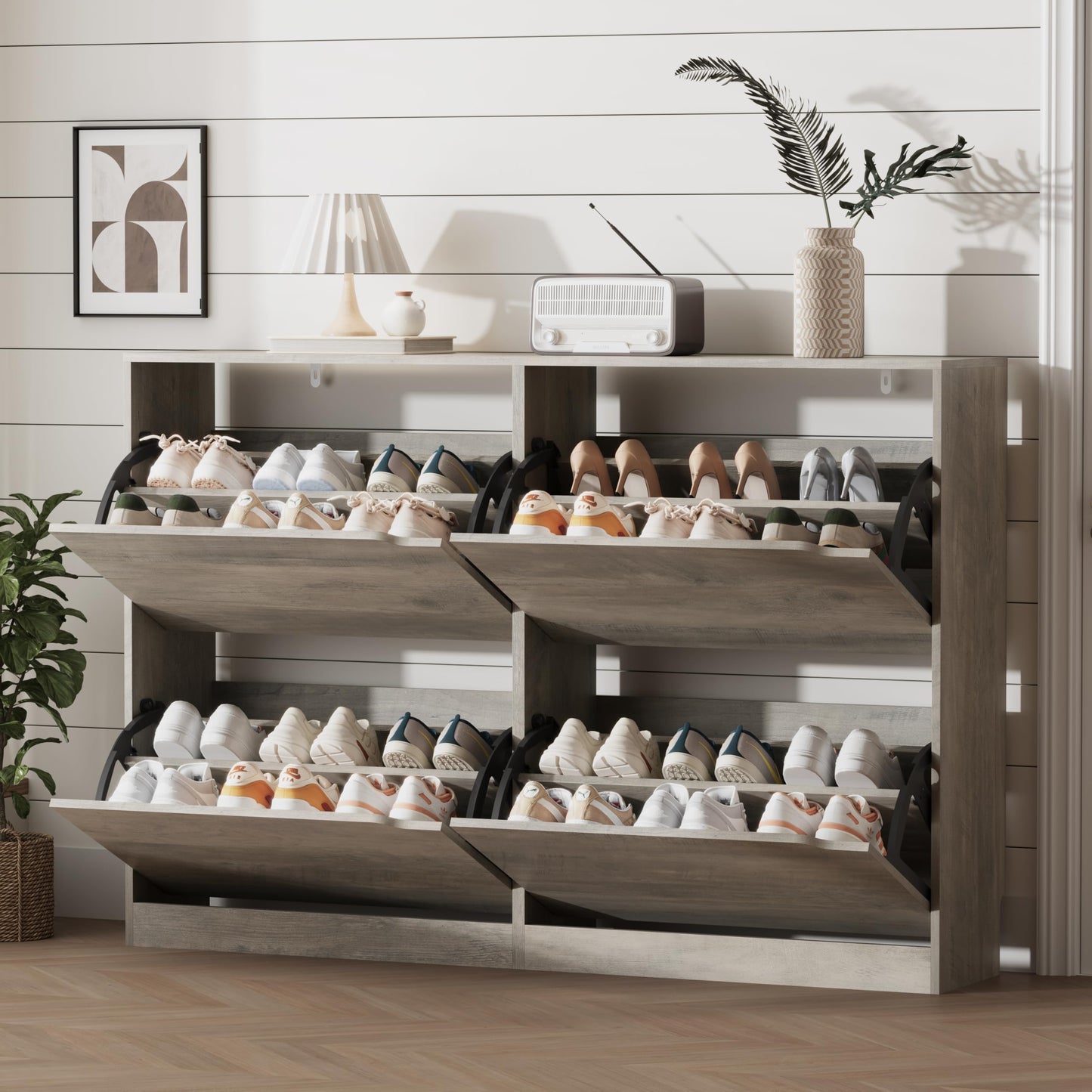Shoe Storage Cabinet with Drawers, Entryway Organizer