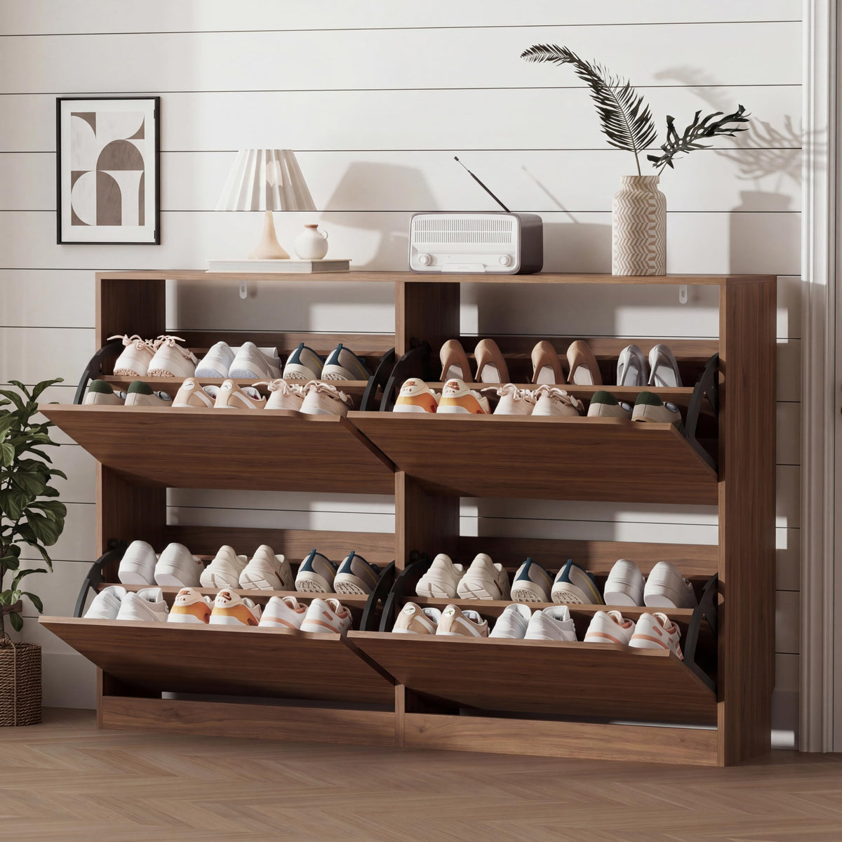 Shoe Storage Cabinet with Drawers, Entryway Organizer