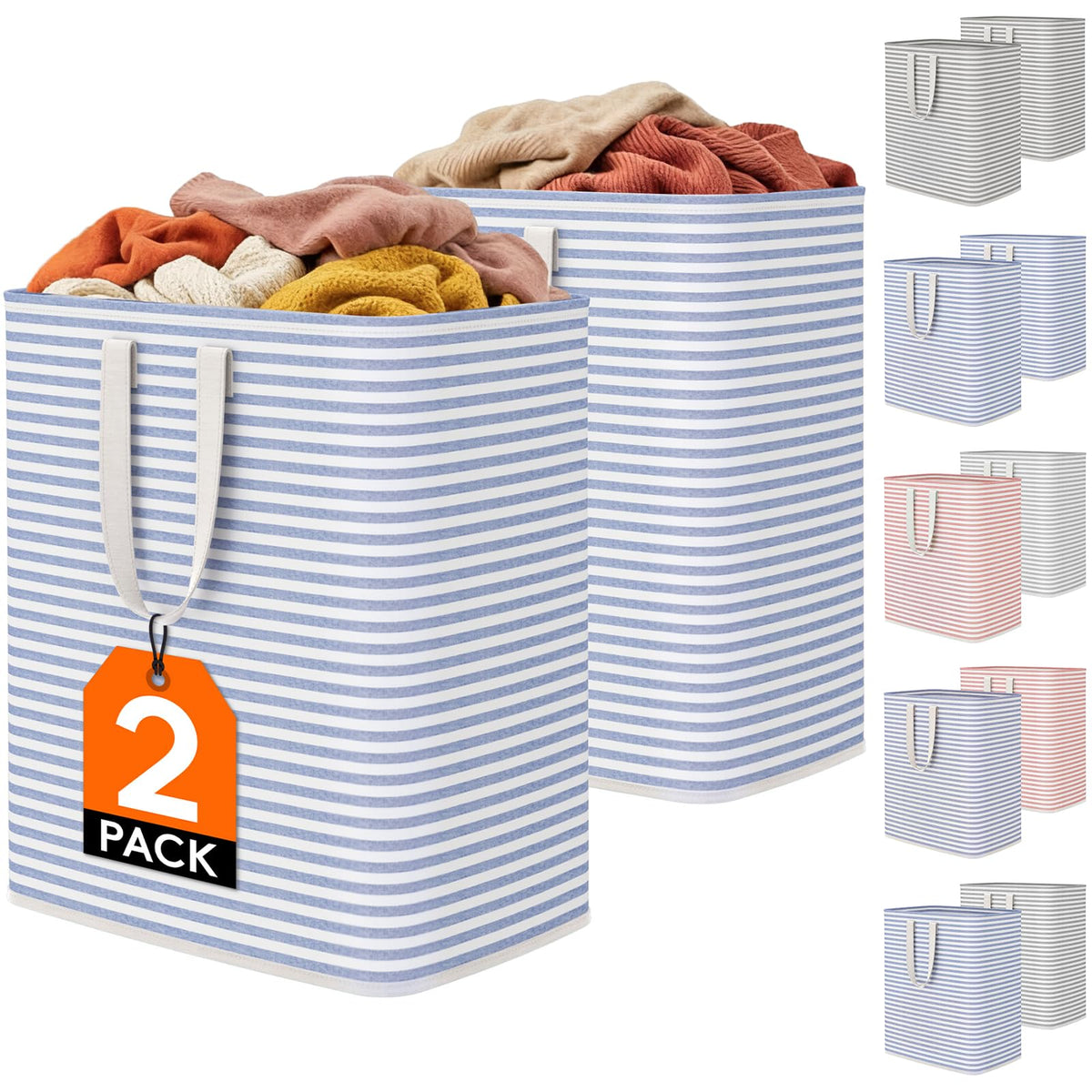 Collapsible Laundry Hamper, Waterproof Clothes Storage Basket