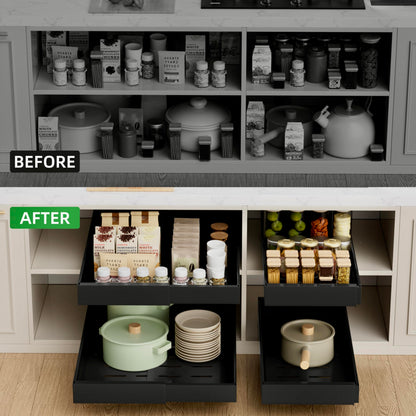 Expandable Pull Out Cabinet Organizer, Sliding Storage Drawer