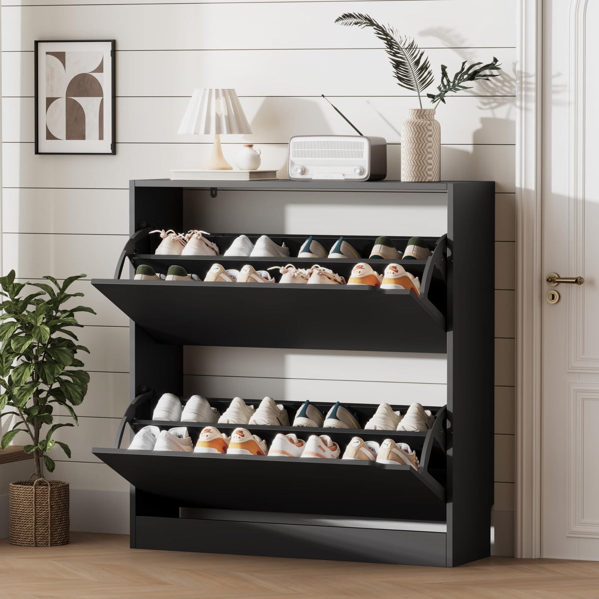 Shoe Storage Cabinet with Drawers, Entryway Organizer