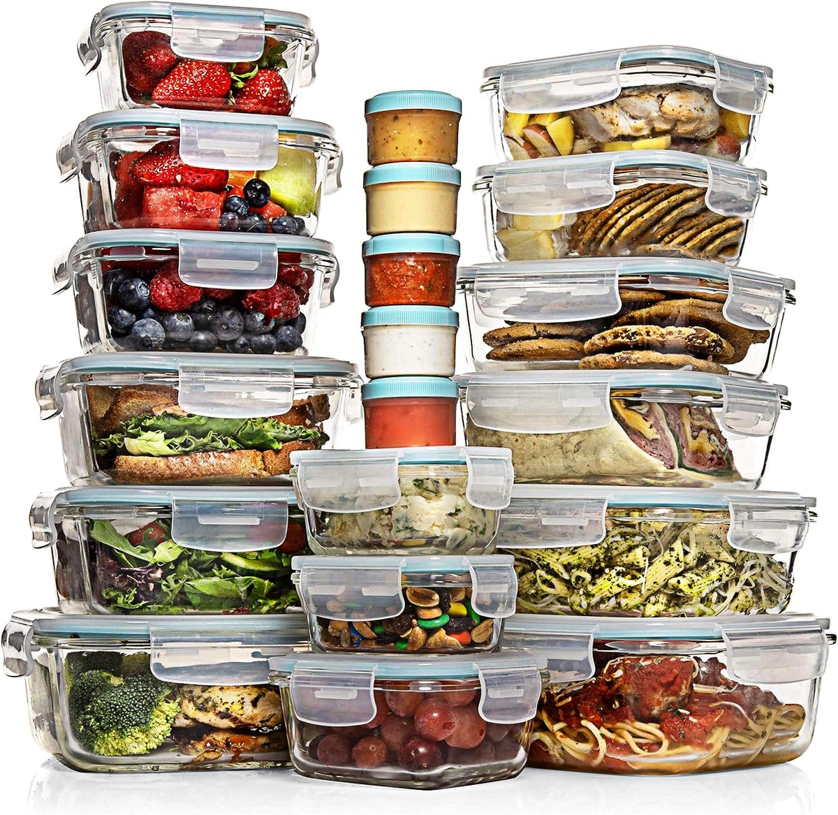 Glass Food Storage Container Set with Lids, Meal Prep Boxes