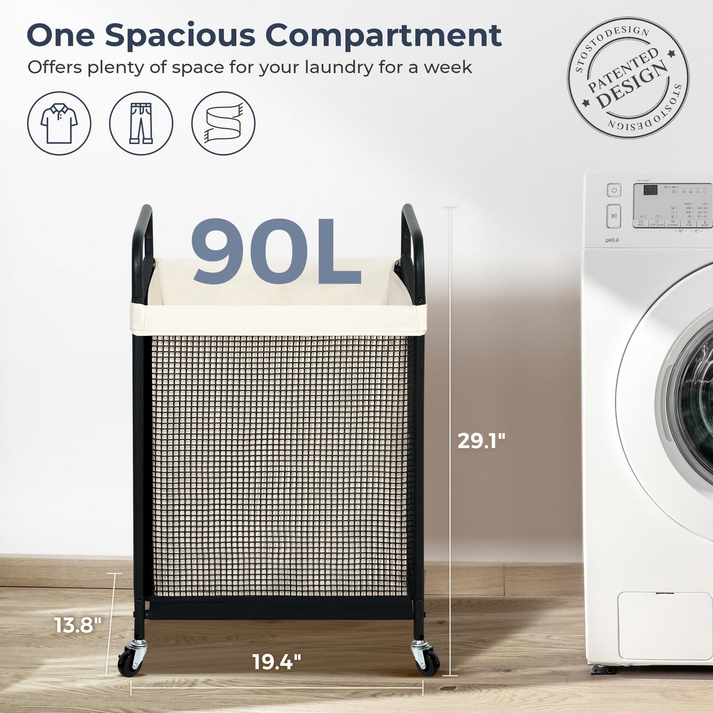 STO STO Laundry Hamper with Removable Bag