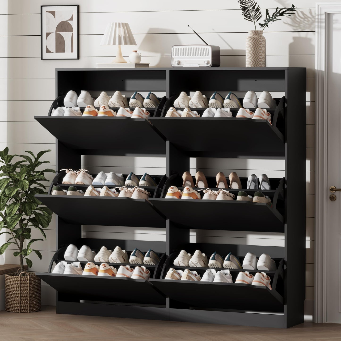 Shoe Storage Cabinet with Drawers, Entryway Organizer