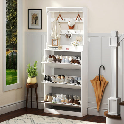 Shoe Storage Cabinet with Drawers, Entryway Organizer