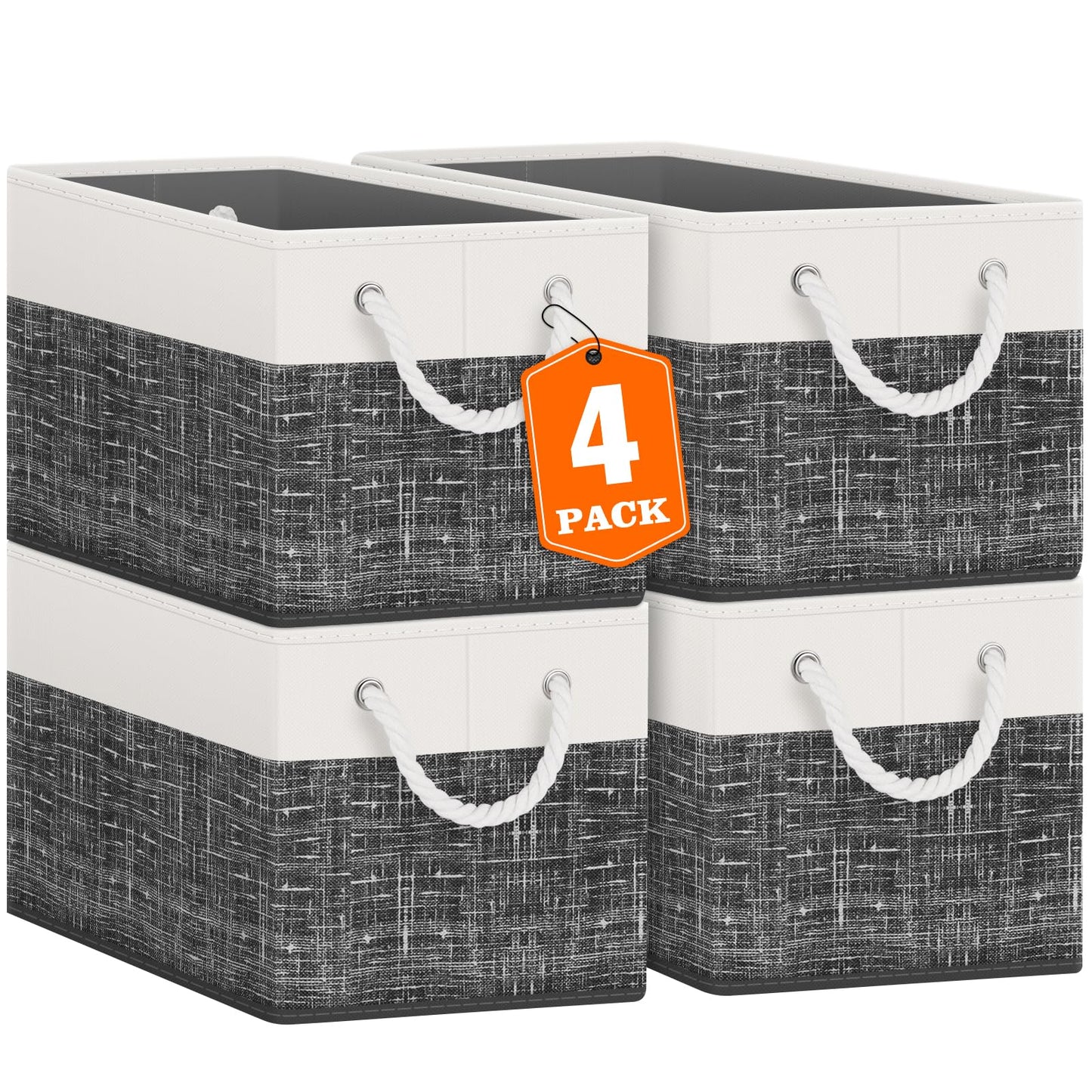 Foldable Storage Baskets with Handles, Large Organizer Bins