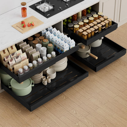 Expandable Pull Out Cabinet Organizer, Sliding Storage Drawer