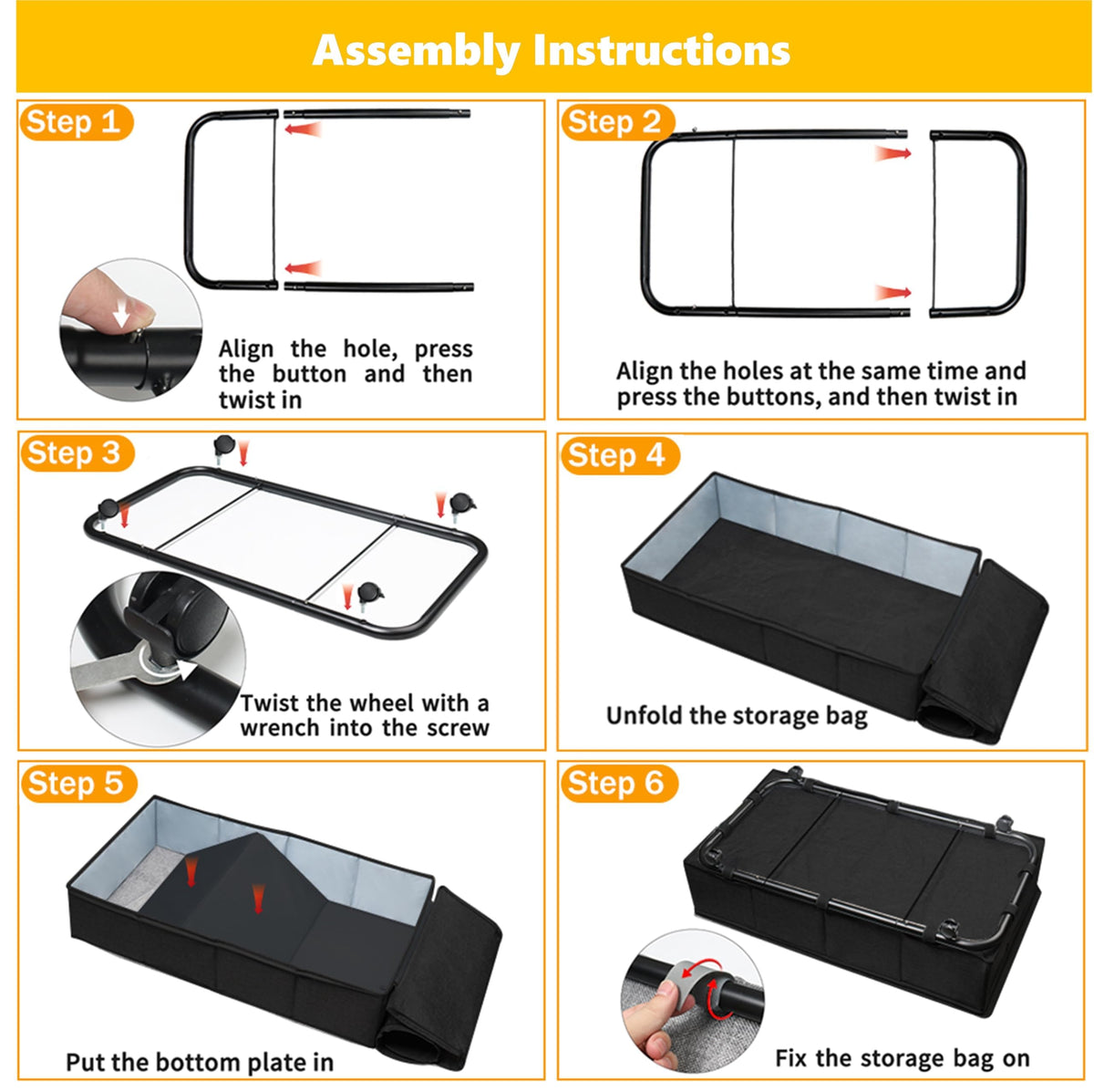 Under Bed Storage Bins with Wheels, Rolling Organizer Containers