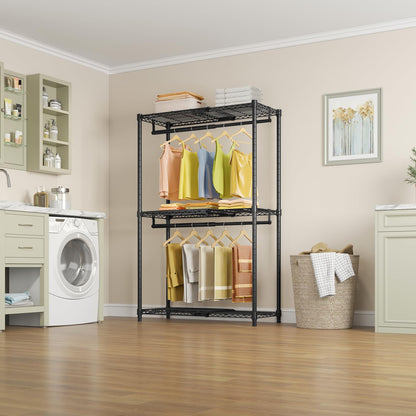 Expandable Clothes Rack with Adjustable Closet Storage System