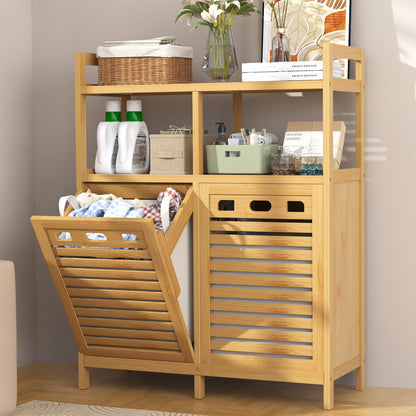 VASMIA Tilt Out Bamboo Laundry Hamper