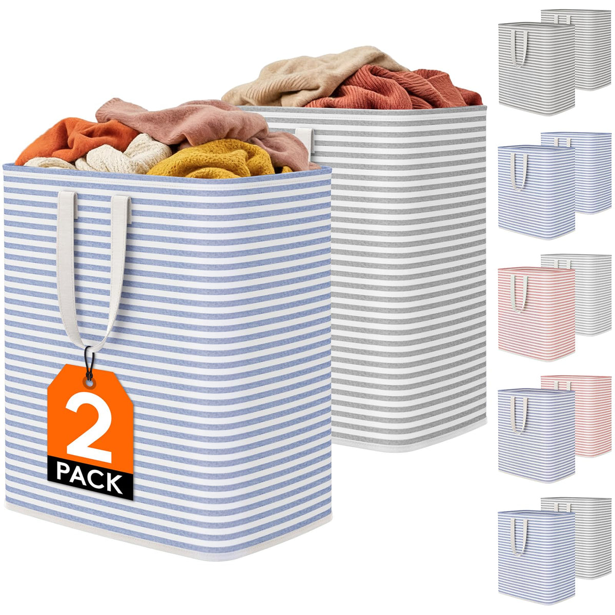 Collapsible Laundry Hamper, Waterproof Clothes Storage Basket