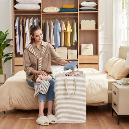 Collapsible Laundry Hamper, Waterproof Clothes Storage Basket