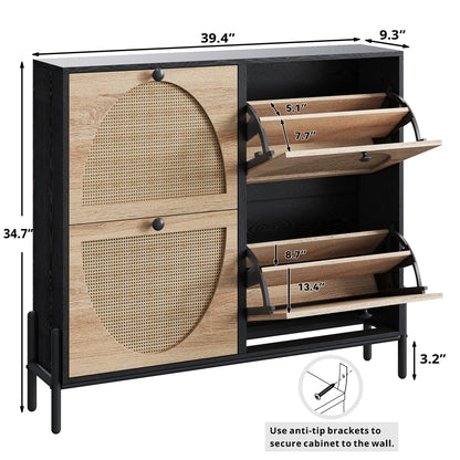 IRONCK Rattan Shoe Cabinet