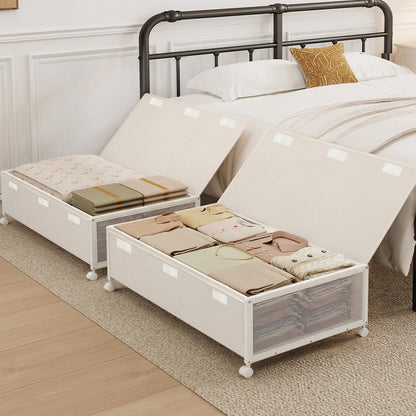 Under Bed Storage Containers with Wheels, Rolling Storage Drawers