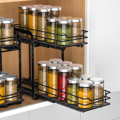 Pull Out Spice Rack Organizer, Adjustable Cabinet Storage Shelf