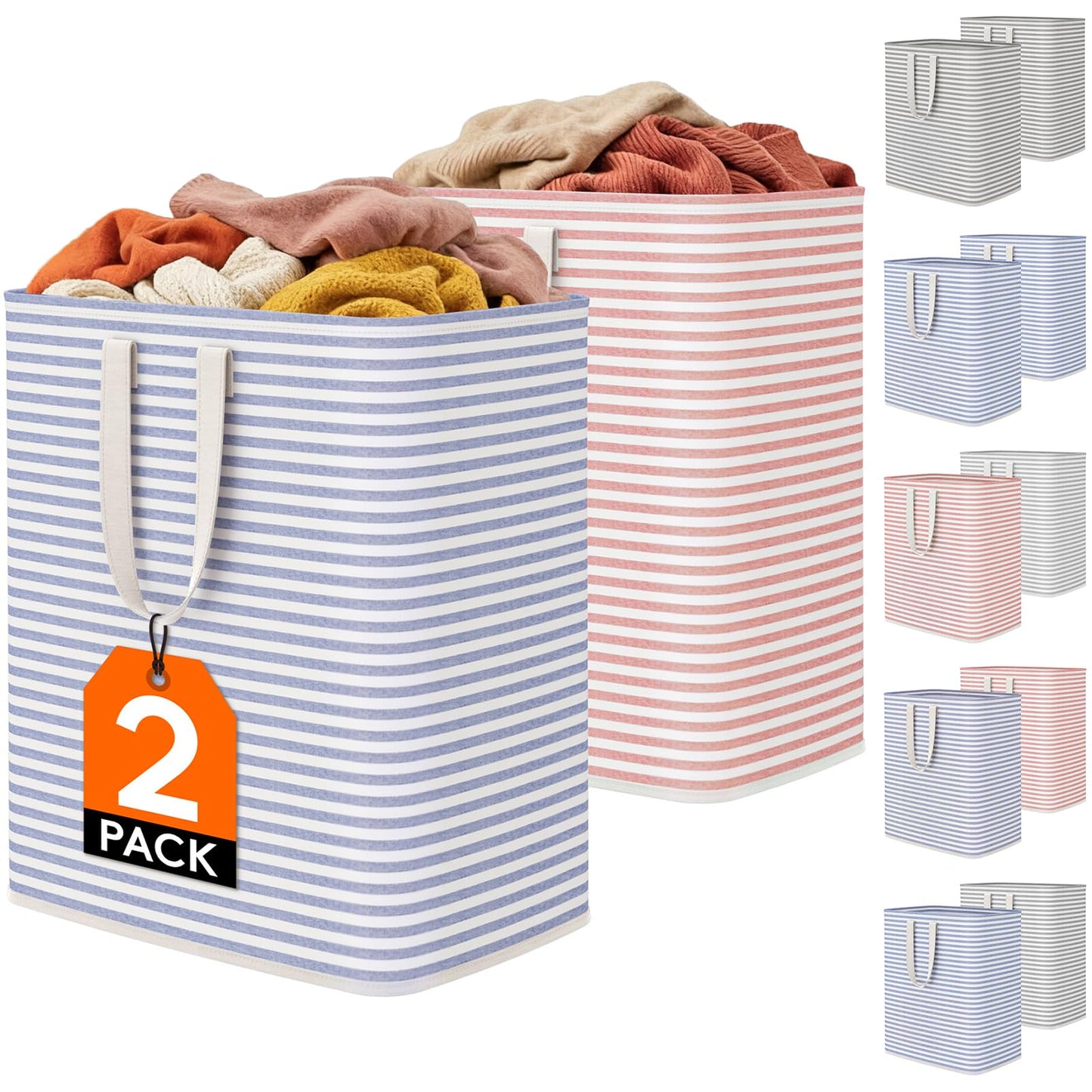 Collapsible Laundry Hamper, Waterproof Clothes Storage Basket