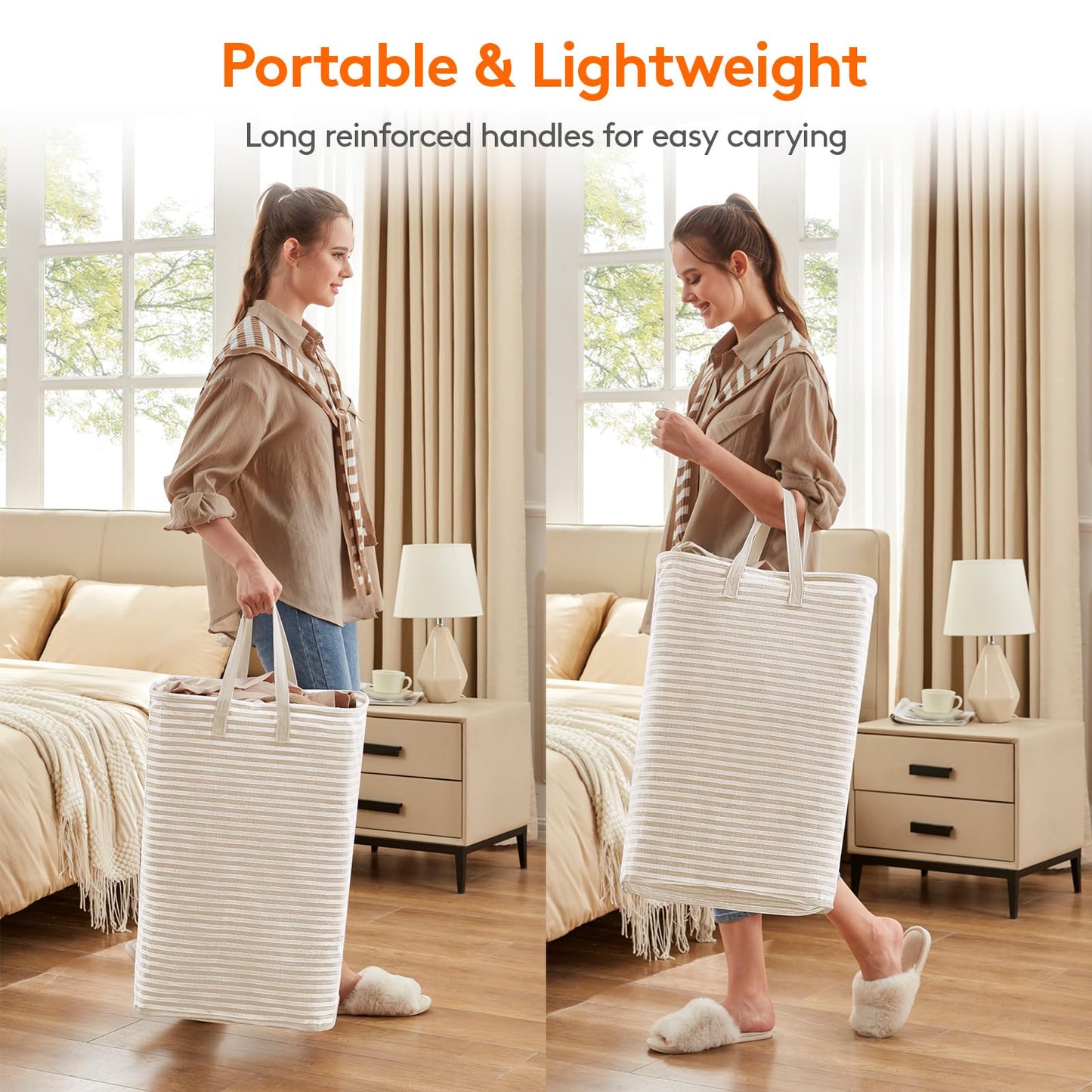 Collapsible Laundry Hamper, Waterproof Clothes Storage Basket