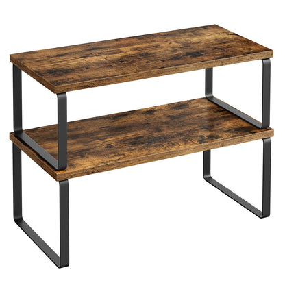 Cabinet Organizer Shelf Set, Expandable Kitchen Storage Rack